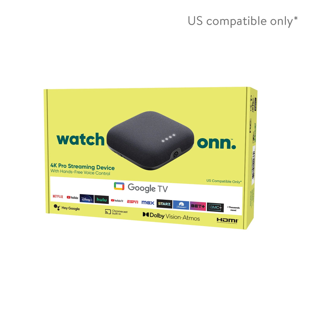 Onn. 4K Pro Streaming Device With Google TV, 4K UHD, Dolby Vision & Atmos, Wi Fi 6