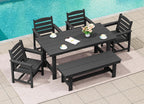 SERWALL 7-Piece HDPE Patio Dining Set, Aruba, 66.9in D x 32.2in W x 29.1in H