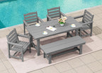 SERWALL 7-Piece HDPE Patio Dining Set, Aruba, 66.9in D x 32.2in W x 29.1in H