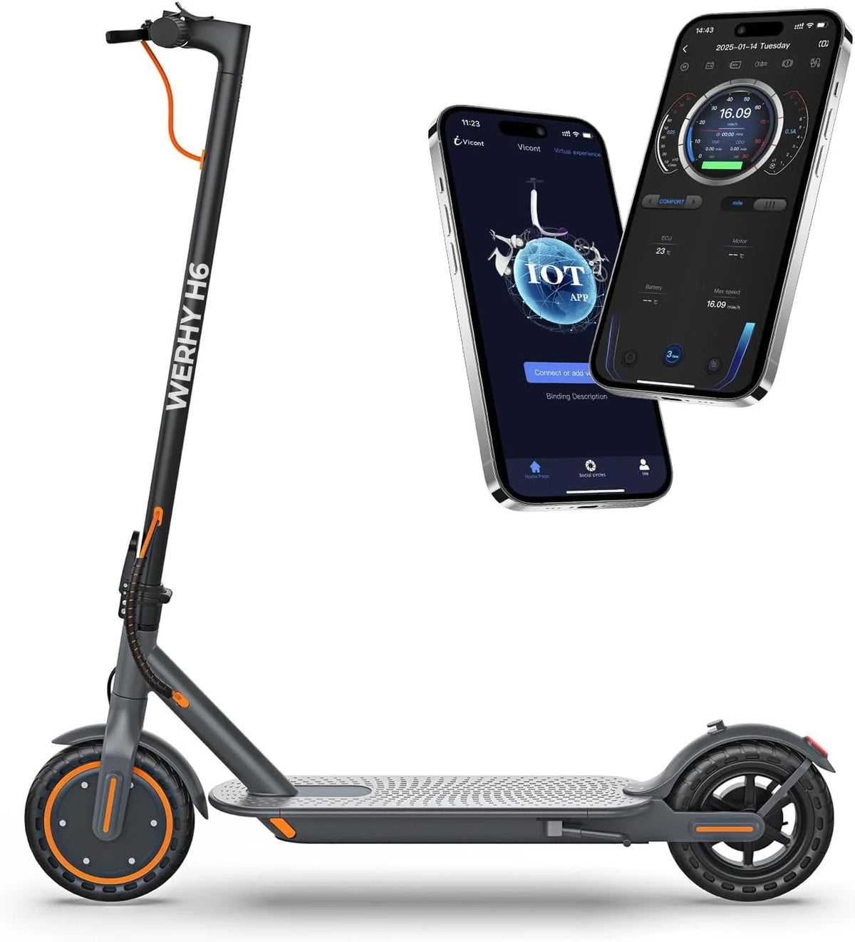 Electric Scooter With 350W/500W Motor And 22 Mph Top Speed