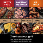 Ninja 7-in-1 Portable Electric Outdoor Grill And Smoker With Thermometer, Grey - OG751BRN
