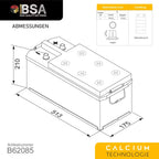 BSA Truck Starter Battery 120Ah 12V 850A