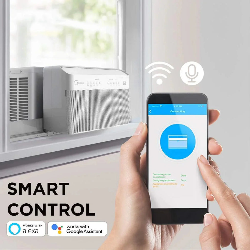Midea U-Shaped Inverter Window Air Conditioner, 12,000 BTU, White - MAW12V1QWT-cr Renewed