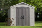 Keter Resin Outdoor Storage Shed, 8 x 11 Foot, 550 Cu. Ft., Taupe