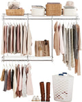 Rubbermaid Configurations Custom Closet Kit 4-8 Ft White Finish - Adjustable Metal Wire Shelving