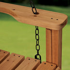 Backyard Discovery Cedar Wood Farmhouse Outdoor Porch Swing Bench, 55in, Light Brown, 600 Lbs Capacity