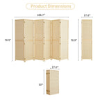 Bamboo 4-Panel Folding Room Divider, 6FT
