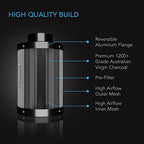 AC Infinity Air Carbon Filter 12in Duct Opening, 28in Length - Australian Virgin Charcoal