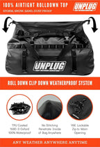 UNPLUG Waterproof Duffel Backpack, 65L, Adventure Orange - 100000