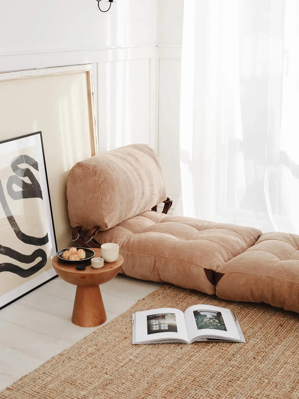 Atelier Del Sofa 1-Seat Sofa Bed, Camel, 80 cm x 70 cm x 60 cm - Fold Kadife