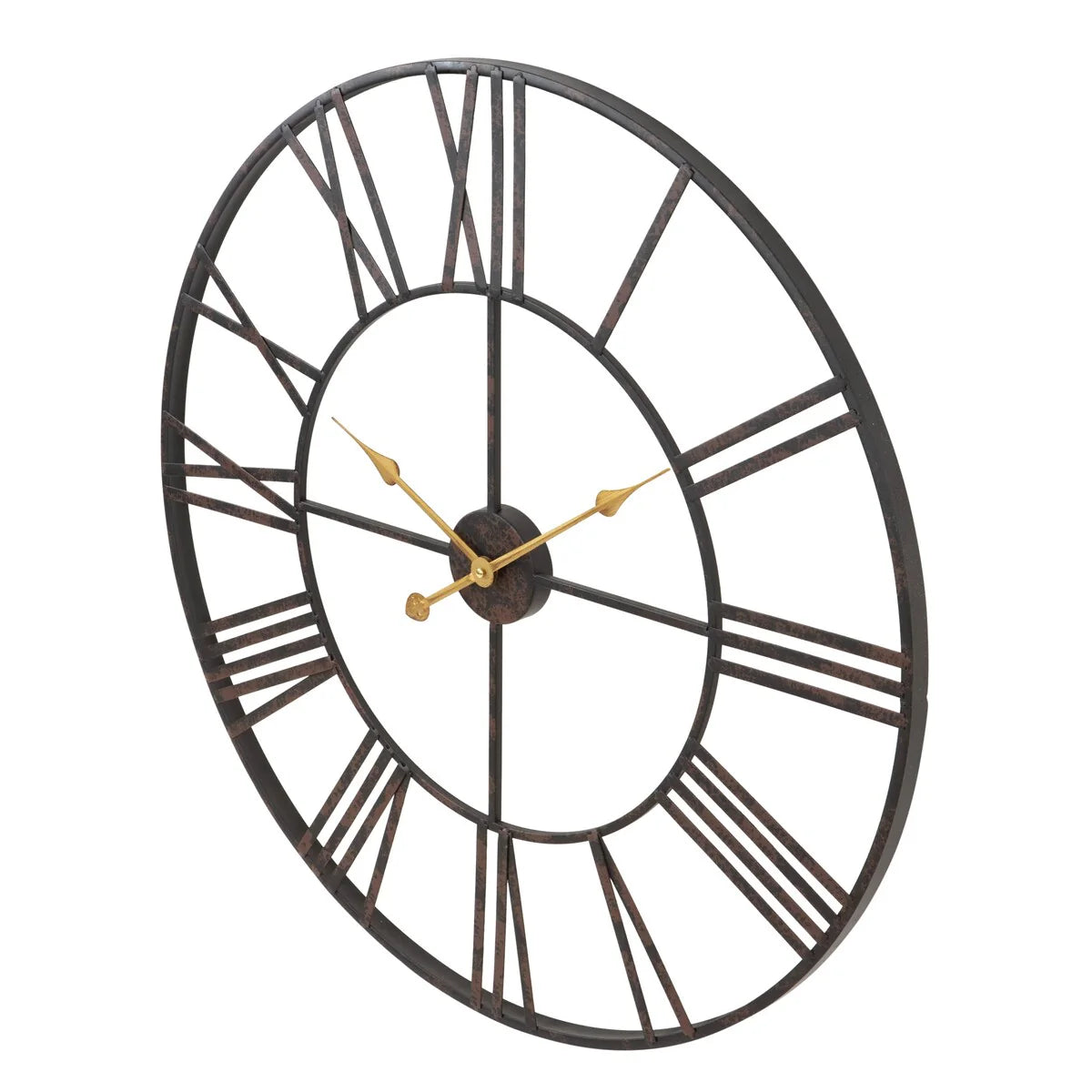 Round Metal Open-Frame Wall Clock