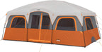 CORE 12 Person Straight Wall Cabin Tent, 16 x 11 Feet, Orange - SUVELAM