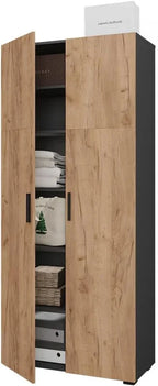 Vicco Universal Storage Cabinet 80 x 183.8 cm Anthracite/Golden Oak - Ingo