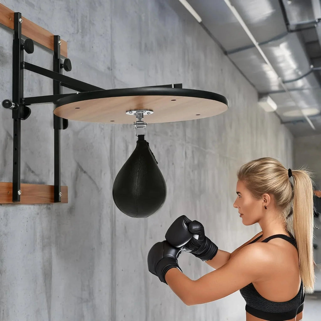 Speed Bag Platform Set, 23 in Wood Platform, 8 Inches Adjustment - Black