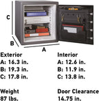 1.23 Cu Ft Waterproof And Fireproof Digital Safe Box - Alloy Steel
