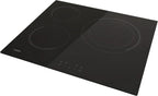 Candy Ceramic Hob 60 cm, 3 Cooking Zones, Double 30 cm Zone, Black - CH63DCC