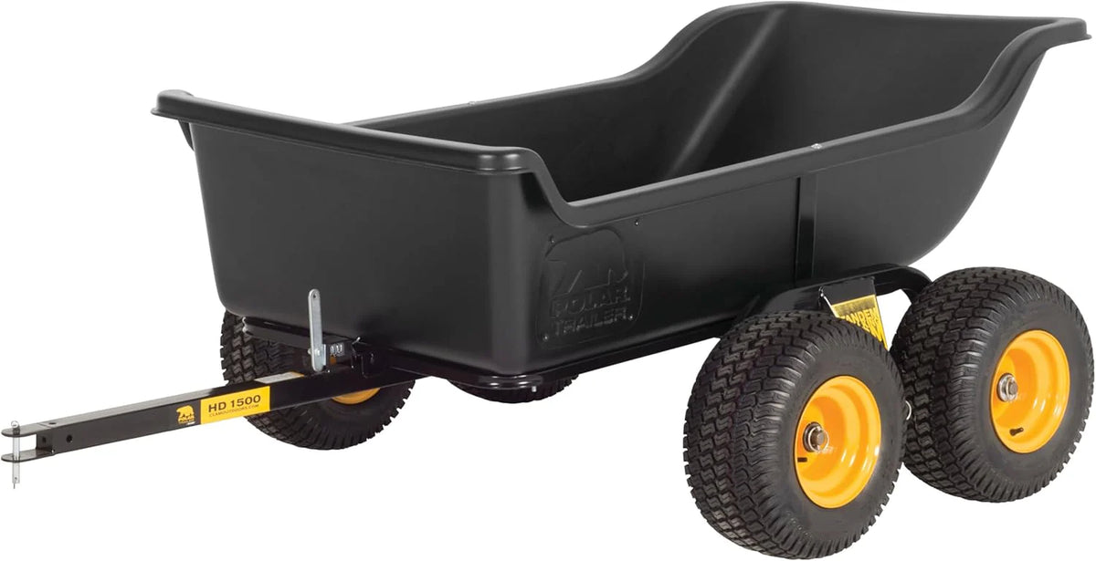 Polar Heavy Duty Tandem Axle ATV UTV Lawn Mower Trailer, 1200 lbs., 15 cu.ft., Black - TA1200