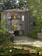 Keter Resin Outdoor Storage Shed, 8 x 11 Foot, 550 Cu. Ft., Taupe