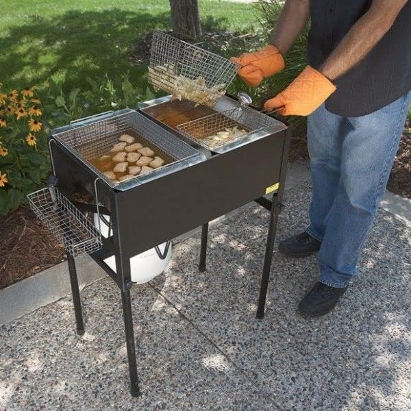 3-Basket Stainless Steel Propane Deep Fryer - 6 L