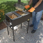 3-Basket Stainless Steel Propane Deep Fryer - 6 L