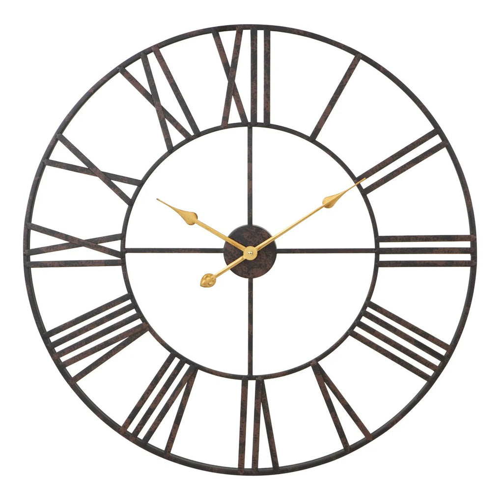 Round Metal Open-Frame Wall Clock