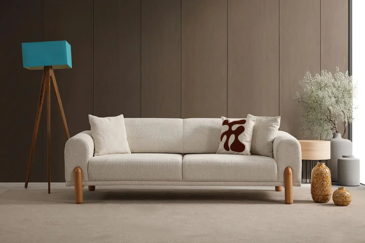 Atelier Del Sofa 3-Seater Sofa Bed, Cream, 228 cm x 88 cm x 75 cm - Lyke