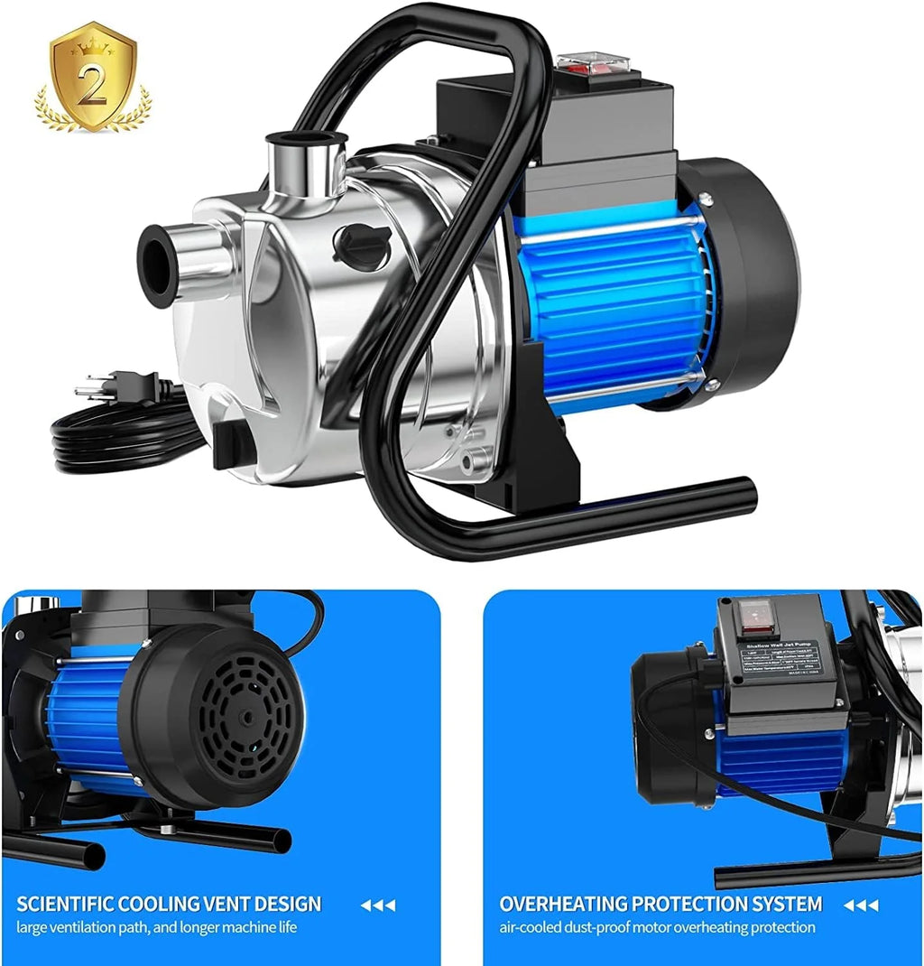Portable Water Transfer Pump 1.6 HP 1500 GPH - Blue