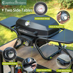 Captiva Designs 4-Burner Propane Gas Grill With Side Burner, 42,000 BTU, Silver - GR001