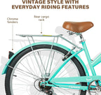 WEIZE 26 Inch 7-Speed High-Carbon Steel Beach Cruiser Bike