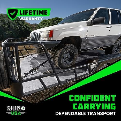 Rhino USA Car Tie-Down Straps With J Hooks, 4-Pack, 2 Inch x 8 Feet, Black - HDKIT-P 2IN-HDKIT