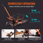 Hydraulic Motorcycle Lift Jack 1500 LBS Capacity, 15 Inches, Orange - 1500 LBS ATV Scissor Lift Jack