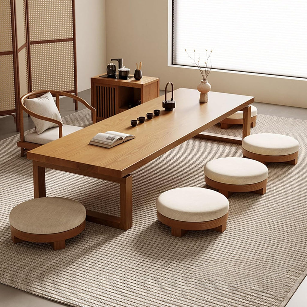 Japanese Tatami Round Walnut Coffee Table 100cm/39.3in