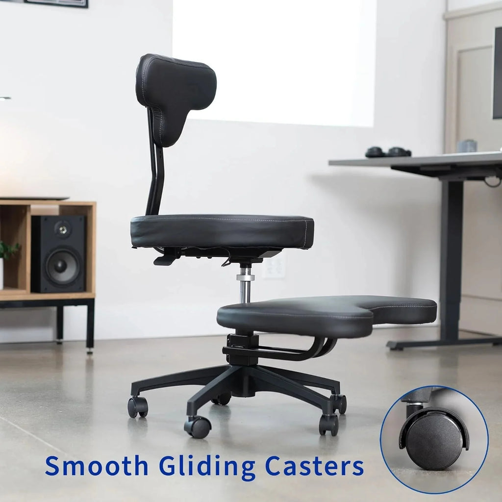 VIVO Cross-Legged Office Chair, Adjustable Height, Black - CHAIR-CL02B-R
