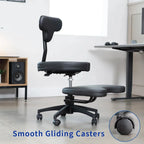 VIVO Cross-Legged Office Chair, Adjustable Height, Black - CHAIR-CL02B-R
