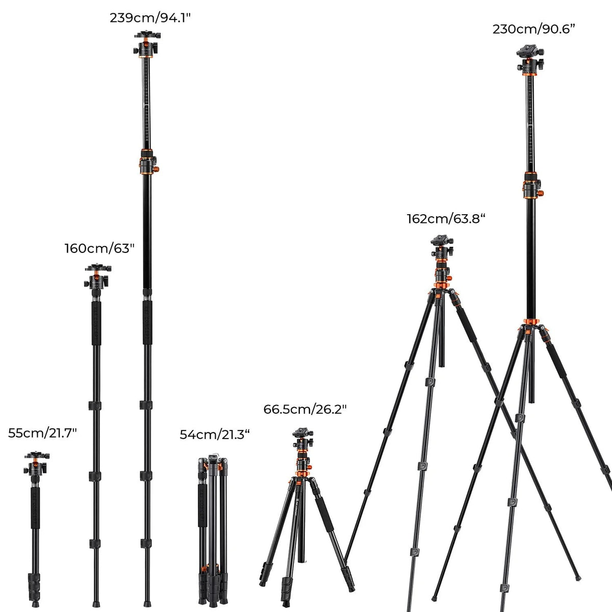 90 Inch Ultra High Camera Tripod With Metal Ball Head, Heavy Duty Photography Stand
