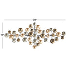 Gold Metal Plate Wall Decor With Textured Pattern - 38.5in L x 1.8in W x 16.5in H