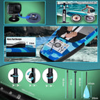 Inflatable Paddle Board With Kayak Seat, 330 x 76 x 15 cm, Up To 150 kg, Blue