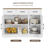 HOSTACK Sideboard Buffet Cabinet, White, 15.2in D x 42.5in W x 31.9in H