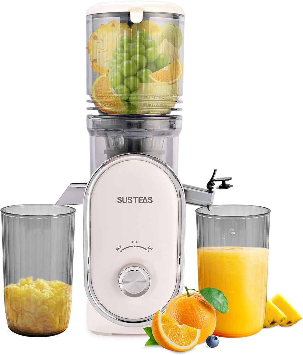 Cold Press Juicer, 5.3-Inch Feed Opening, 300 Watts, White
