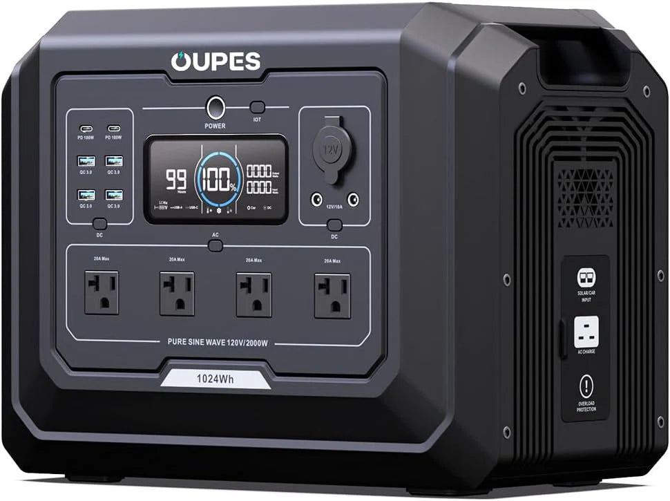 Portable Power Station 2000W 1024Wh LiFePO4 Battery - Mega 1