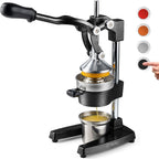 Commercial Manual Citrus Juicer Press With Stainless Steel Cup - Black