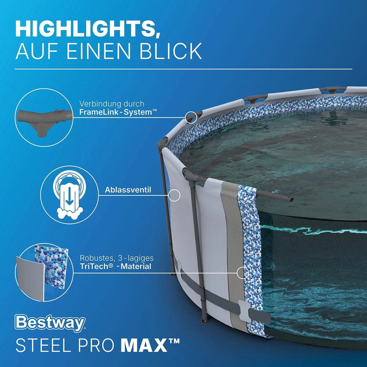 Bestway Steel Pro Max Above Ground Pool 366 x 100 cm - 5616B-7