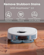 eufy X10 Pro Omni Robot Vacuum and Mop Combo, 8,000 Pa, 12 mm Auto-Lift, White - X10 Pro Omni
