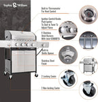 Sophia & William 4-Burner Propane Gas Grill, 542 Sq. In., Silver - E02GR001