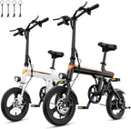 Jasion 14 Inch Folding Electric Bike, 21 Mph, 500W Peak Motor, 270Wh Battery - EB3