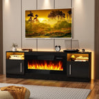 Bossin 70 Fireplace TV Stand With 36 Electric Fireplace For TVs Up To 80 - 16-Color LED Lights