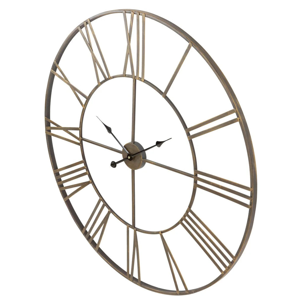 Round Metal Open-Frame Wall Clock