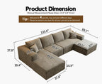 Settab Modular Sectional Sofa, 2 Seater Left-Facing Chaise, Black, 68.9 inch D x 107.5 inch W x 36.3 inch H