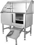 Cuisinaid Dog Grooming Tub, 50 in Stainless Steel With Ramp, Faucet, Sprayer, Drain Kit, Right Door