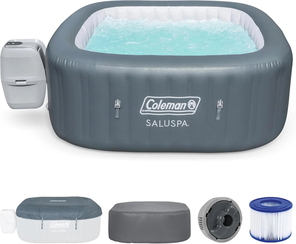 Coleman SaluSpa Inflatable Hot Tub, 71 x 71 x 28 Inches, 114 AirJets - 15442
